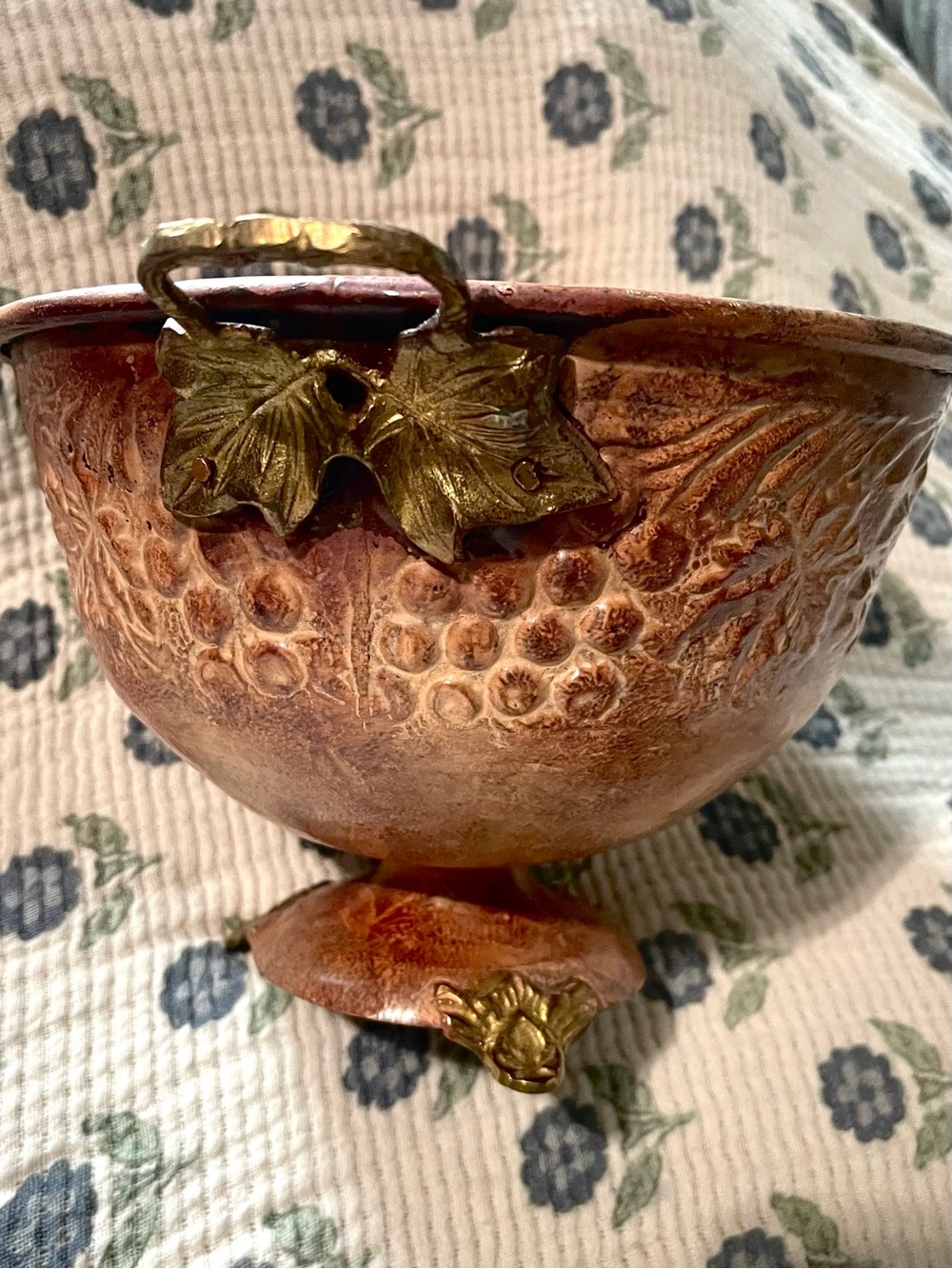 Vintage-like Grape Vine Footed Planter / Centerpiece Bowl